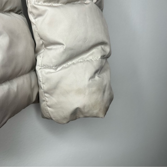 The North Face 550 Down Faux Fur Trim Hood Long Puffer Jacket Pink & Light Gray - Picture 7 of 12